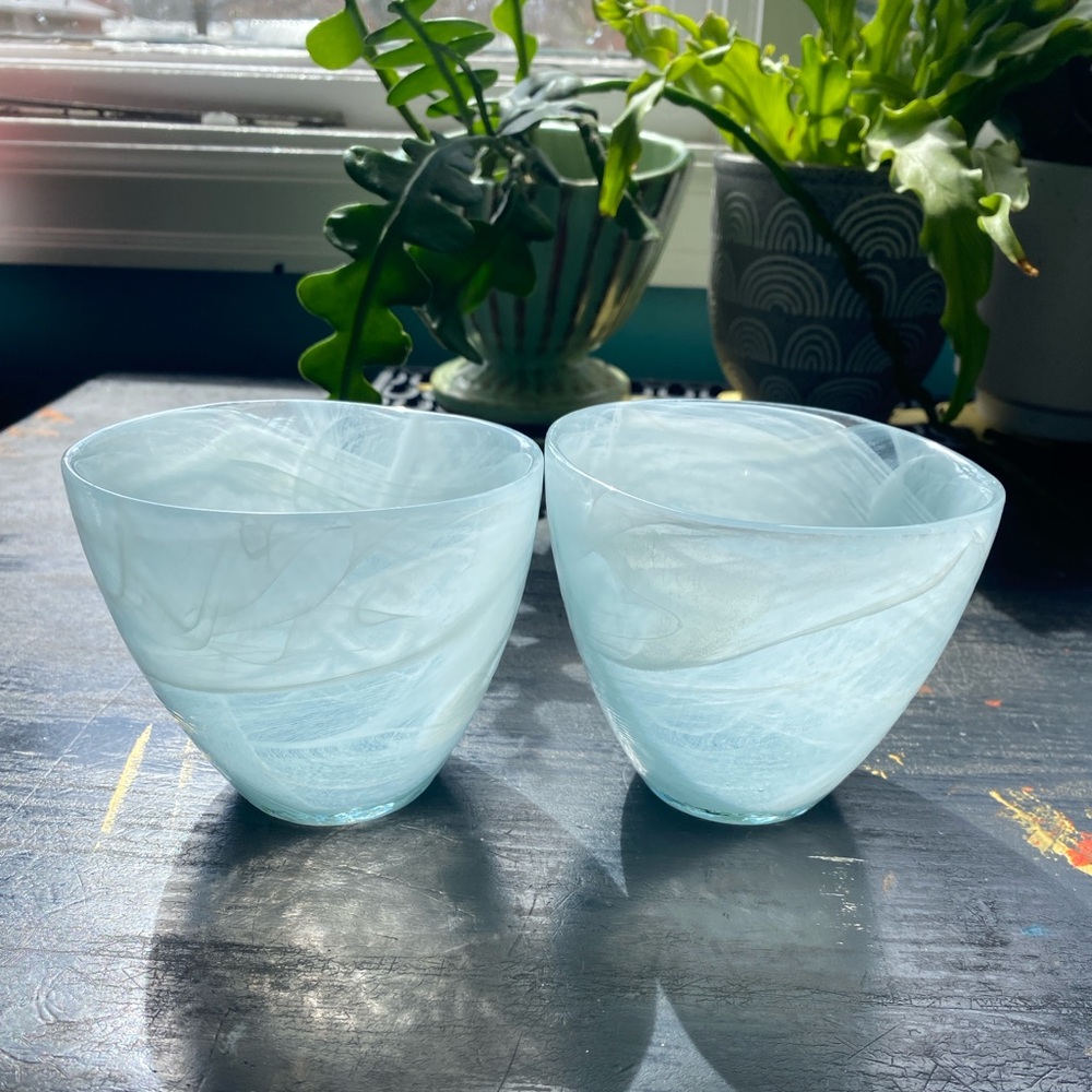 blue glass cups - Picture 2 of 7
